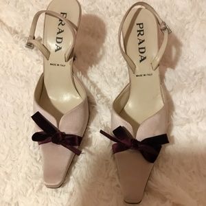 PRADA JUST REDUCED!! GREAT FOR THE HOLIDAYS! PINK SILK SHOES 6.5
